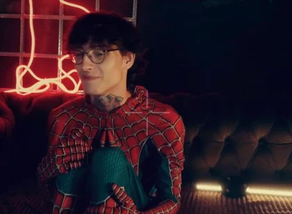 Spider Man Costume. Bottom Boy a Pose. Ass Hole