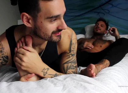 Feet licking tattoo boys