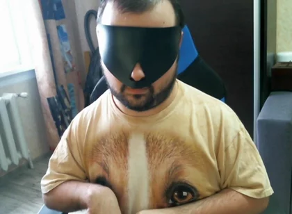 Disabled Person Trains His Mouth Before a Blowjob