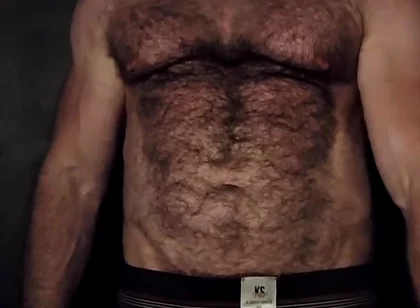 Hairy Muscle Bear Showing off