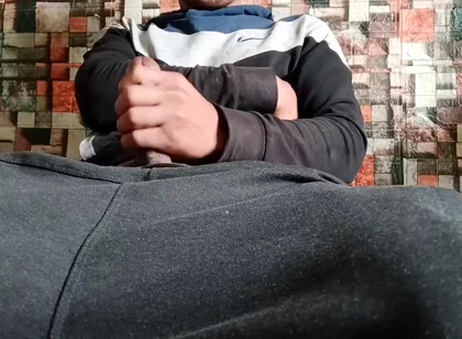 A Heterosexual Man Masturbates, After a Month of Abstinence, and Moans as He Ejaculates at the End