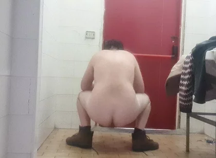 Nude in Pubblic Bathroom