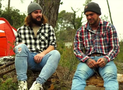 Two Friends Jerkoff in the Forest