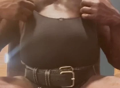 Black Mature Muscle Solo Tits and Vibrator