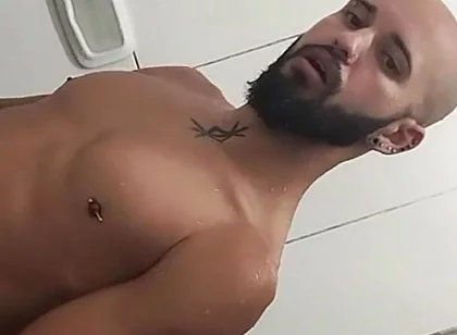 Trucker Jerking off Twink in the Shower