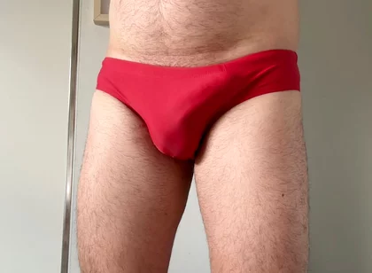Red Speedo Filled with My Cum