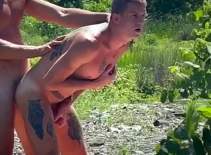 Two Guys Have Sex on the City Beach - He Sucked the Whole Dick and Got a Tasty Cum in His Mouth