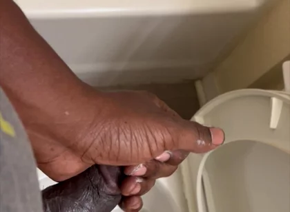 Cum and Lotion in the Bathroom