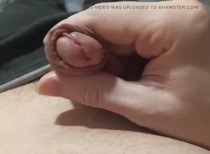 Guy Playing with His Head, Back and Forth, Foreskin