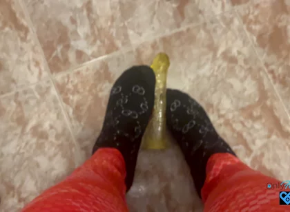 Young Man in Leggings Masturbates