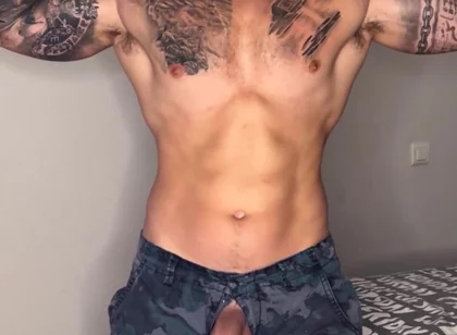 My Big Cock Cums with Military Outfit!