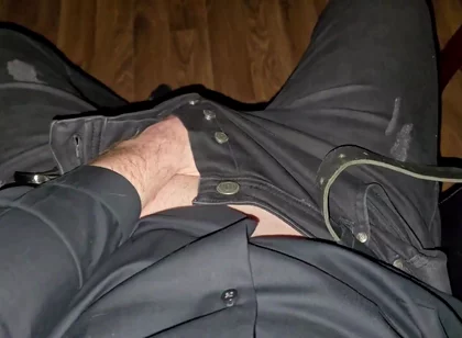 After Work Jerk off - Handsome Stud Unzips Thick Cock & Jerks Hard
