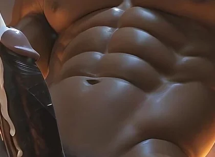 Black Muscle God Dildo Cum Explosion - Ai Video