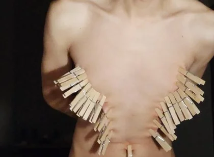 Masturbating with Clothespins