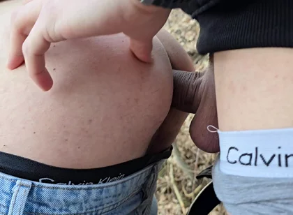 Outdoor Sex in the Woods with My Gay Slut - He Sucked Me Before Taking My Dick Bareback