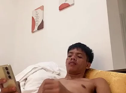 Filipino Twink Gets Hard, Jerking off to Explosive Cumshot