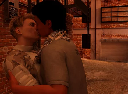 Summer Vacation - Two Gay Army Boys Kiss