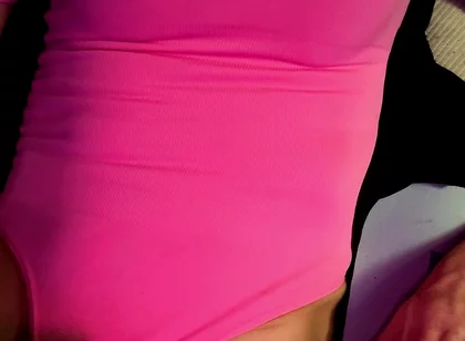 Cdmichelle Wearing Pink Bodysuit with Hard Nipples Cumming on Leg