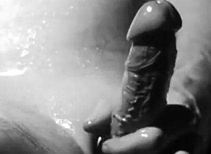 Oily Masturbation and Cum with 2 Cameras in Black and White