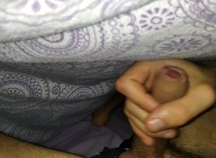 Boy Moaning and Jerking Good Wet Cock, in the Morning Under the Sheets! Better a Blowjob, Will You G