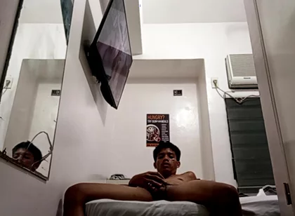Filipino Twink Jerks His Throbbing Cock in Hotel 2