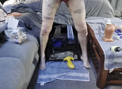Butt slut ryan743 bounces on big dildo