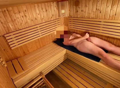 Huge Cum in Sauna