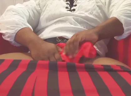 Pirate Cosplayer Jerks off!