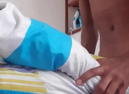 I Get Creative and Masturbate My Cock with Pillows and with My Hands Until I Have a Sweet and Juicy Cumshot