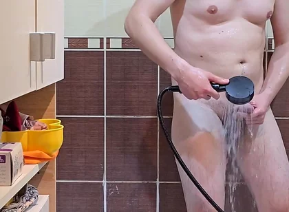 Showing My Ass, Playing with My Cock After Cumming & Taking a Shower