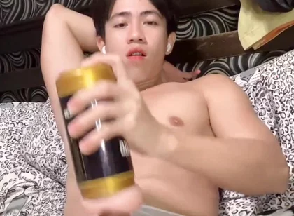 Pinoy with Big Dick Trying Dildo