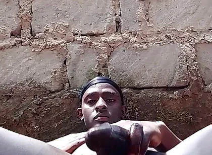 Twink with a Big Black Dick Jerks off in a Hot Vedio Out in Public as Neighbours Watch