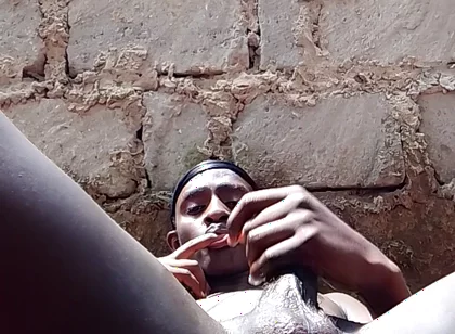 Twink with a Big Black Dick Jerks off in a Hot Vedio Out in Public as Neighbours Watch