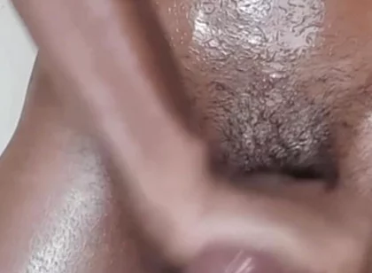 Masturbate Standing up, Then I Grease My Body with Oil, and Then I Cum