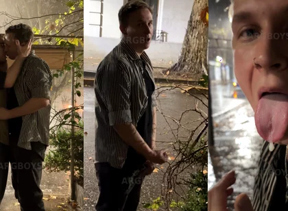 Risky Extreme Couple Jerk off Outdoor Under the Rain (very Romantic)