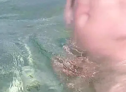 Nude Beach, Waves Playing with My Soft Dick