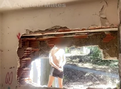Exploring an Abandoned Building, 2 Amateur Boys Remove Their Clothes and One Starts to Bust a Nut