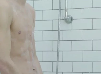 Young Randy Freja wank and cum in the bathroom