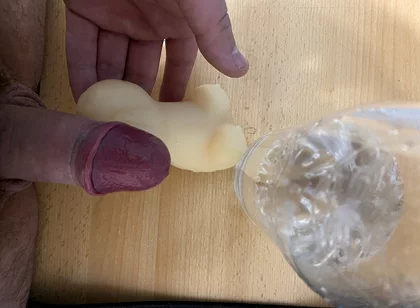 Standing, I Jerk off My Dick and Taste the Lubricant From My Penis
