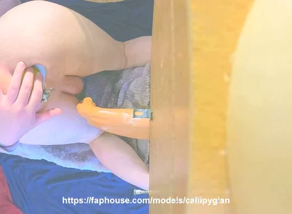 Buttgum Lube and Big Dildo Fist Inside Femboy Ass
