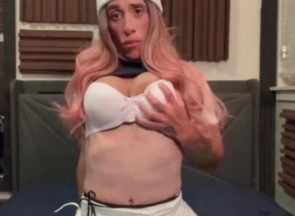 Cute CD with Pink Hair Shaking Ass
