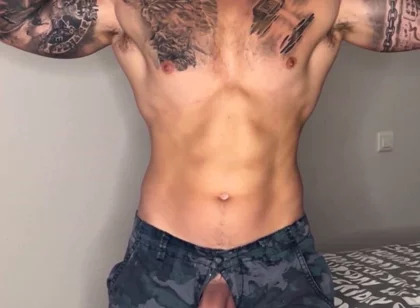 My Big Military Cock Cums with No Touch