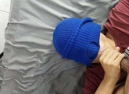 Latin Twink Kneels and Swallows Everything From Muscular Gym Male