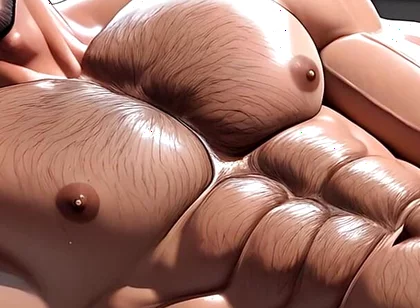 Dominant Stepdaddy Reclined and Stroking Sensually. Salt and Pepper Hairy Chest