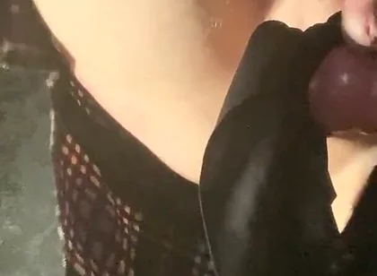 Crossdressers Self Spanking with Tied Balls and Small Dick