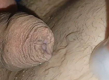 Intense Shot of Cum Coming Out of the Navel