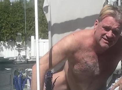 Hunk Stepdaddy Bear Naked Sunbathing in the Veranda 4
