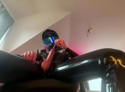 Horny Rubber Mx Biker Sounding Himself (huge Cumshot)