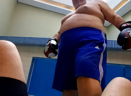 POV Stepdaddy Boss Boxer Training Session