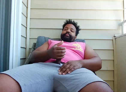 BBC Stepdaddy Gets High and Strokes Himself to Nut on Balcony